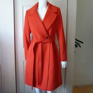 Diane Von Furstenberg Orange Pea Coat
